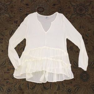 Kenzie Jeans Brand White Tiered Blouse